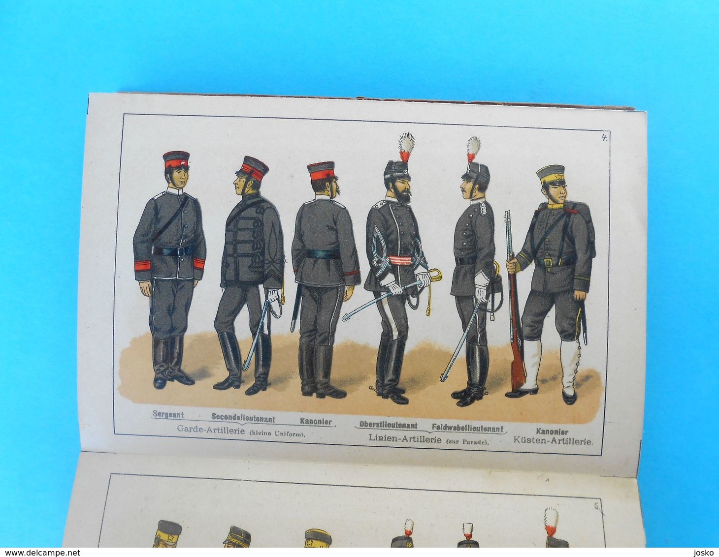 JAPAN ARMY - beautifull original vintage book ( with lithographic images ) issued 1895. in Germany RRRR