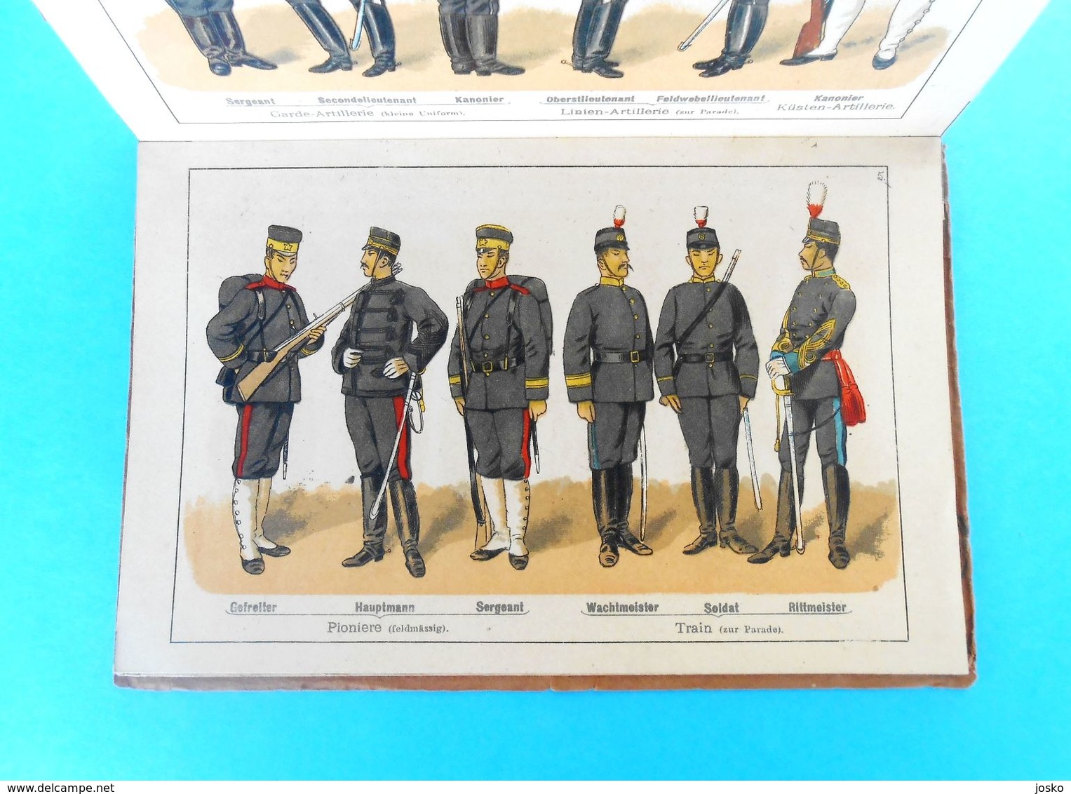 JAPAN ARMY - beautifull original vintage book ( with lithographic images ) issued 1895. in Germany RRRR