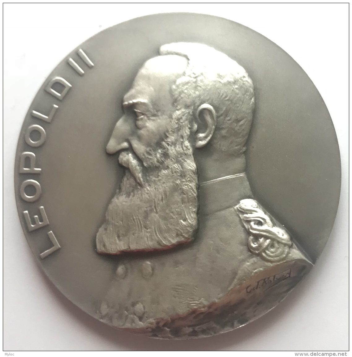 Médaille. Bouwen Van Haven Waar Schepen Van Alle Tonnemaat Kunnen Aanleggen. Leopold II. 1907-1957 - Professionnels / De Société