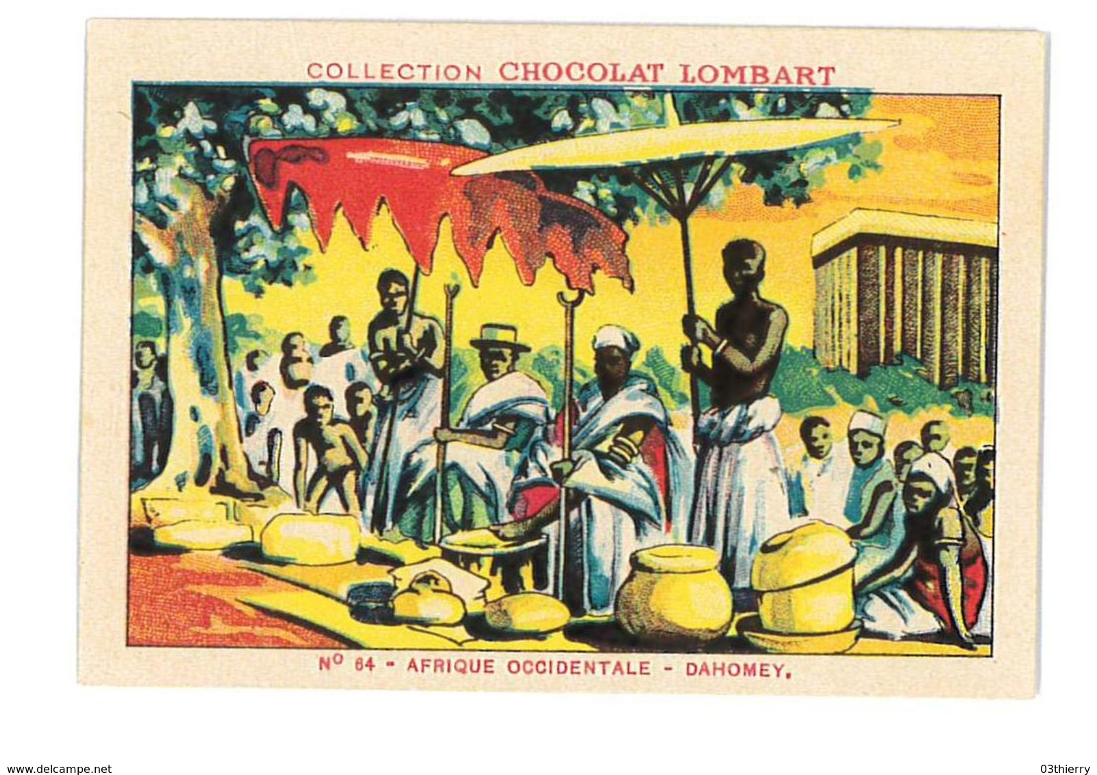 CHROMO IMAGE CHOCOLAT LOMBART N°64 DAHOMEY CHEFS FETICHEURS - Lombart