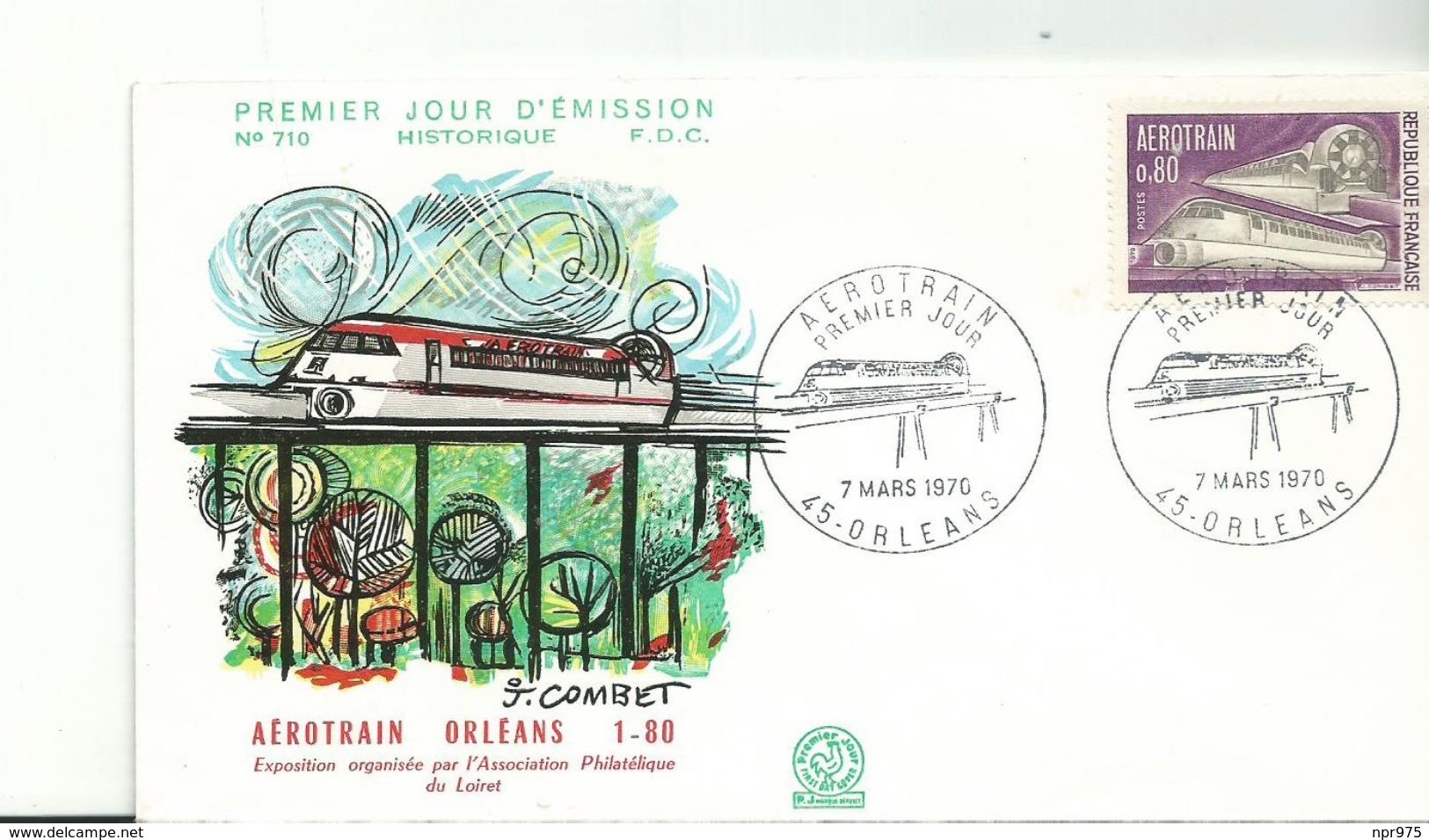 Enveloppe 1 Er Jour 1970  Aerotrain 45orleans - Altri & Non Classificati