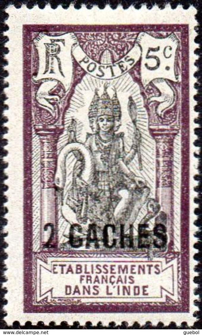 Inde - N°  60 * Dieu BRAMA *Surchargé 2 Ca Sur 5c Brun-lilas Et Noir - Unused Stamps