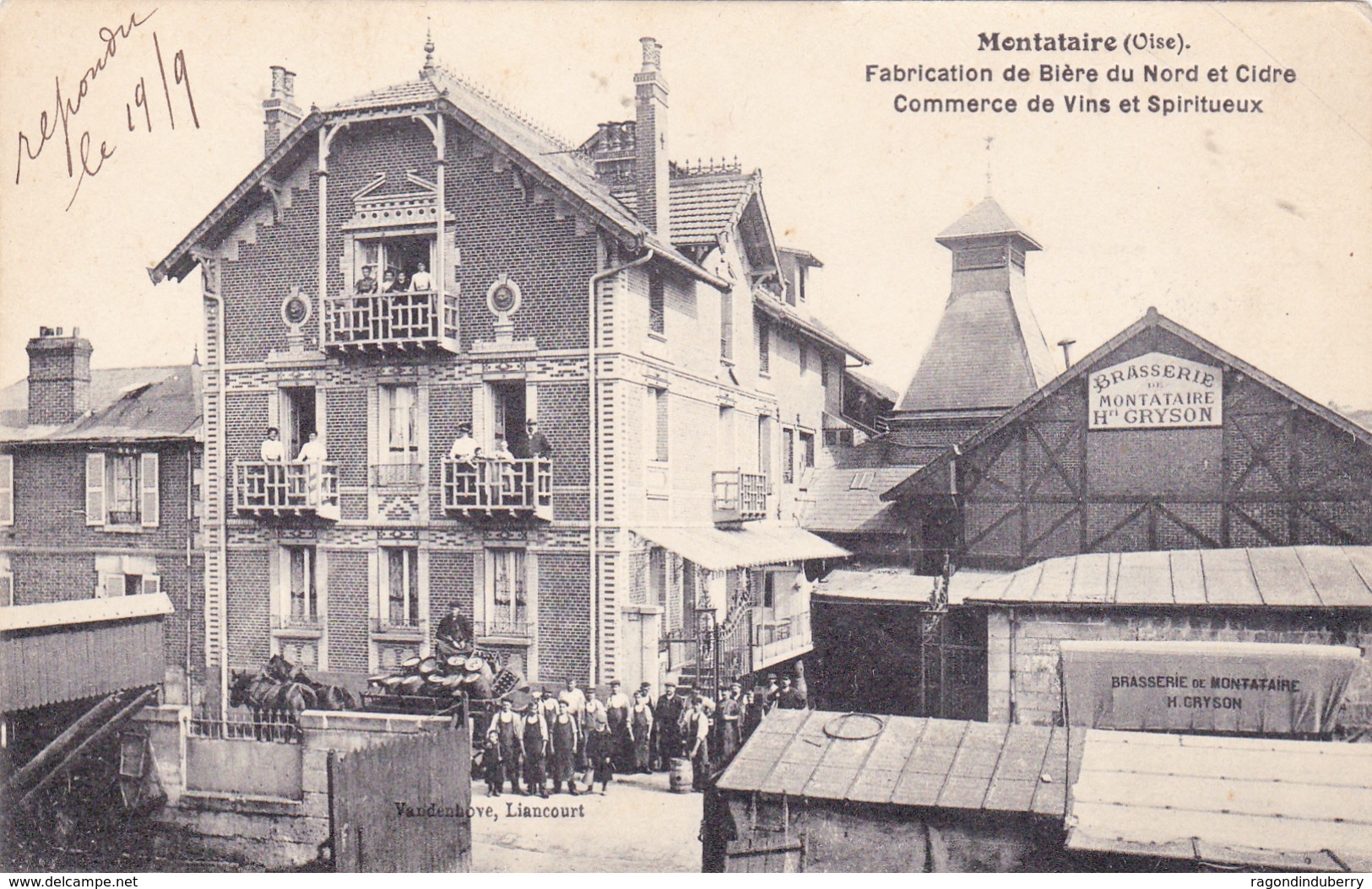 CPA PHOTO - 60 - MONTATAIRE - BRASSERIE Henri GRYSON CAMION Fabrication De Bière Du Nord Et Cidre - CARTE RARE - - Montataire