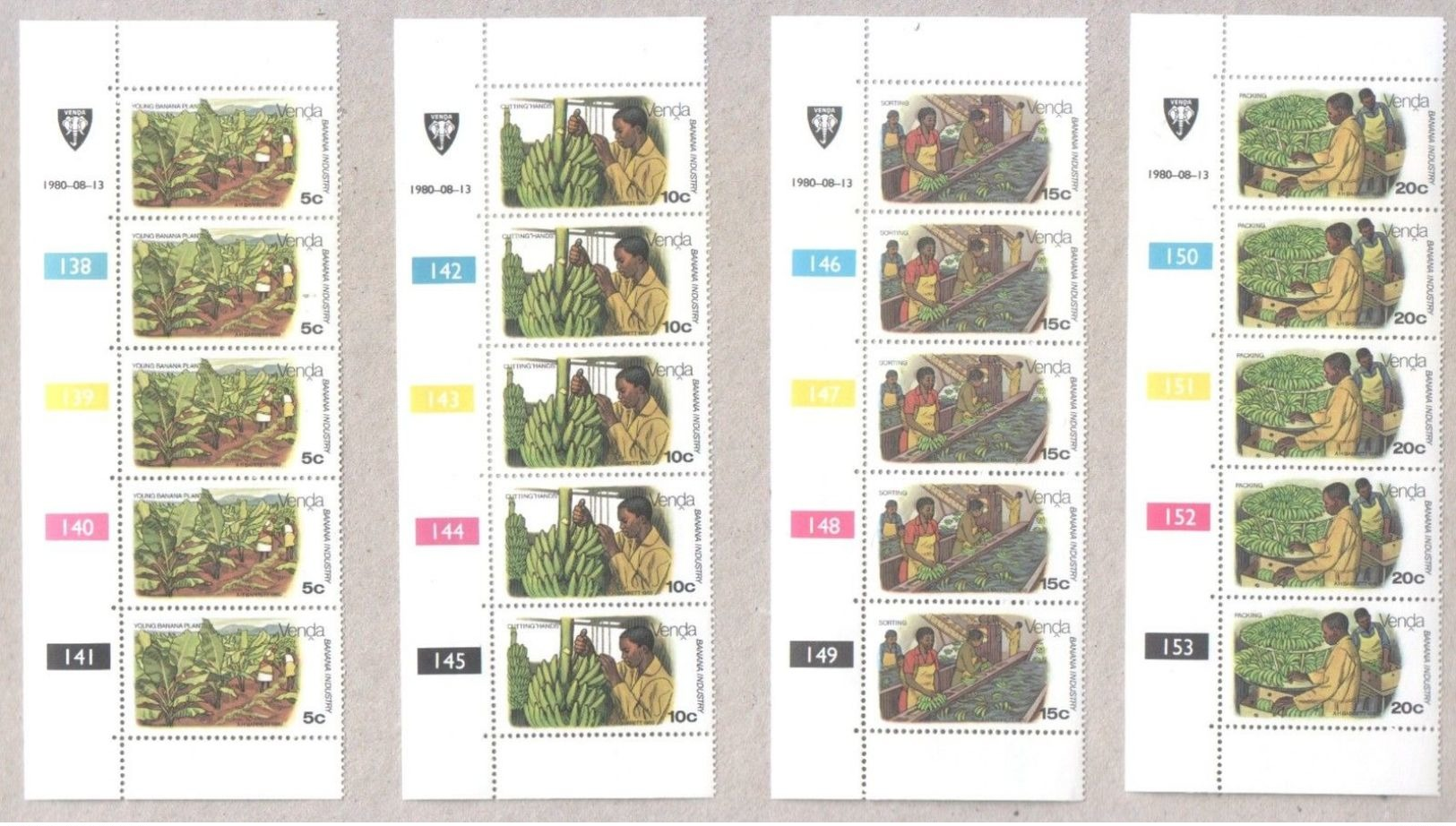 Venda 1980 Banana Industry Blocks Of Stamps MNH - Venda