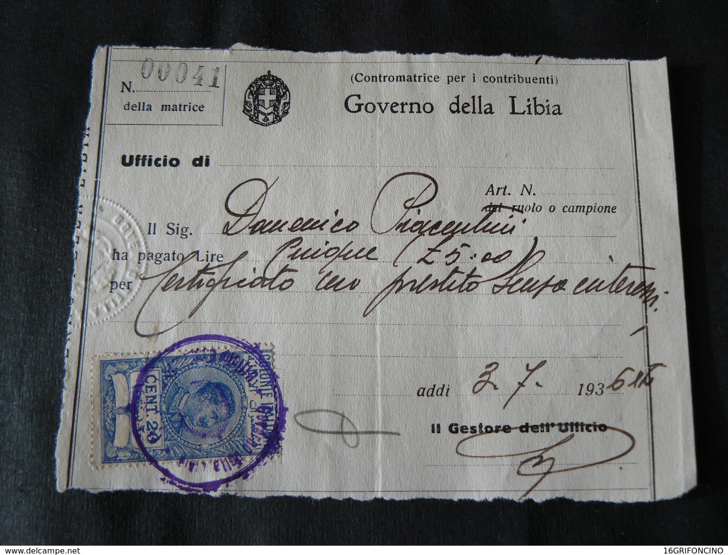 13  VERY BEAUTIFULS  OLDS   BILLS OF ITALIAN' S COLONY OF LIBYA .///.BELLE FATTURE DELLA COLONIA DELLA LIBIA