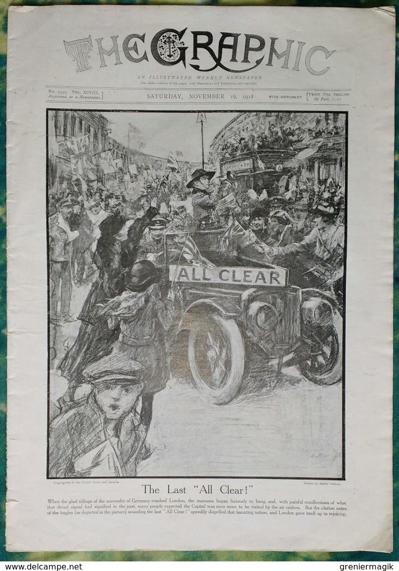 Newspaper The Graphic N° 2555 16 November 1918 The Last "All Clear!" - (End Of The World War 1 - WW1) - Other & Unclassified