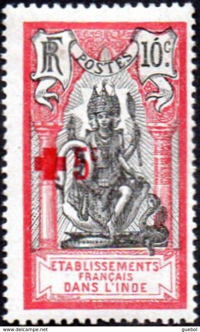 Inde - N°  48 * Dieu BRAMA * Croix-rouge +5 Sur 10ca Rose Et Noir - Unused Stamps