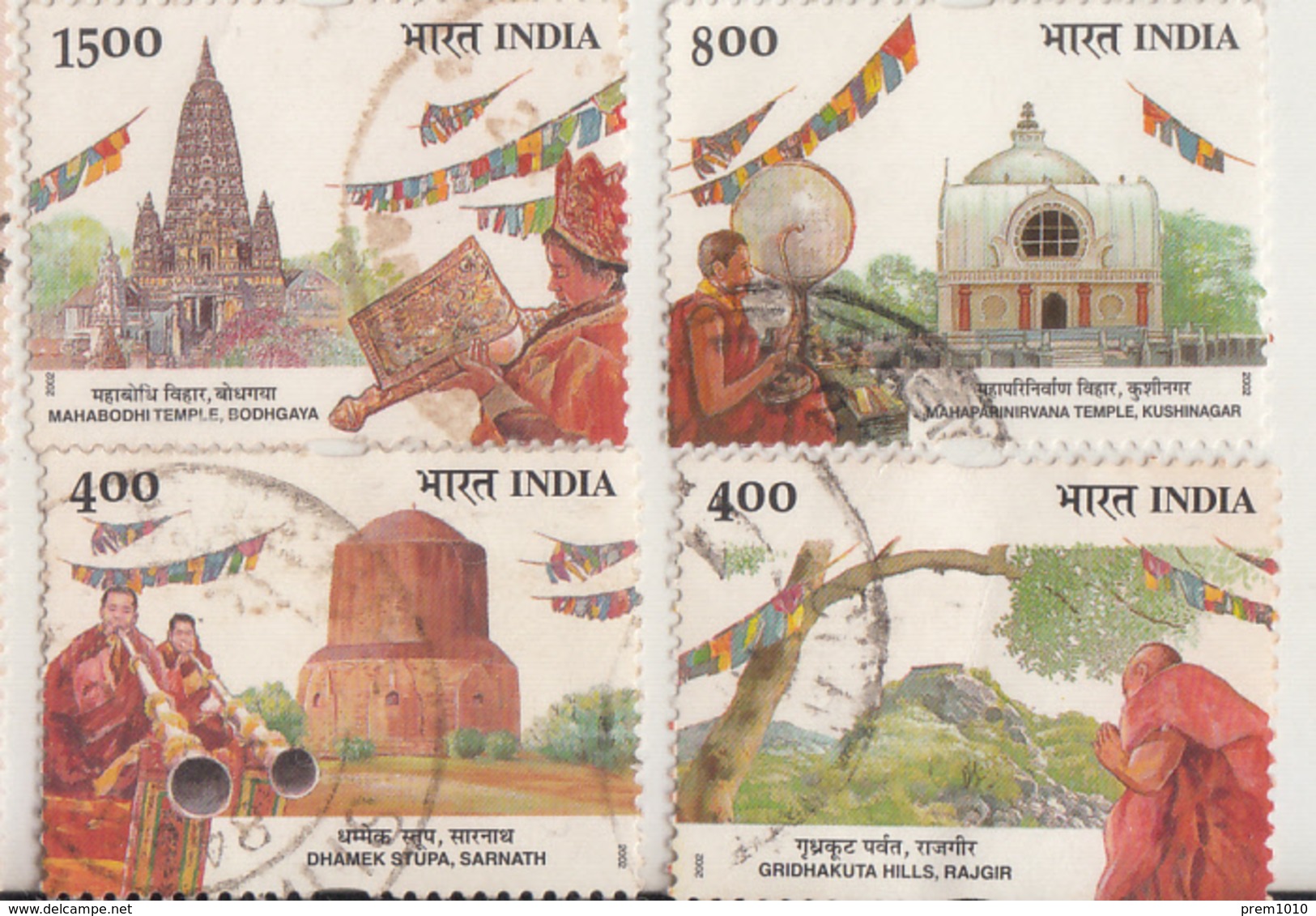 INDIA- 2002- BUDDHA MAHOTSAVA FESTIVAL- Complete Fine Used Set Of 4V- Religion- Buddhism- Gautama Buddha - Usati