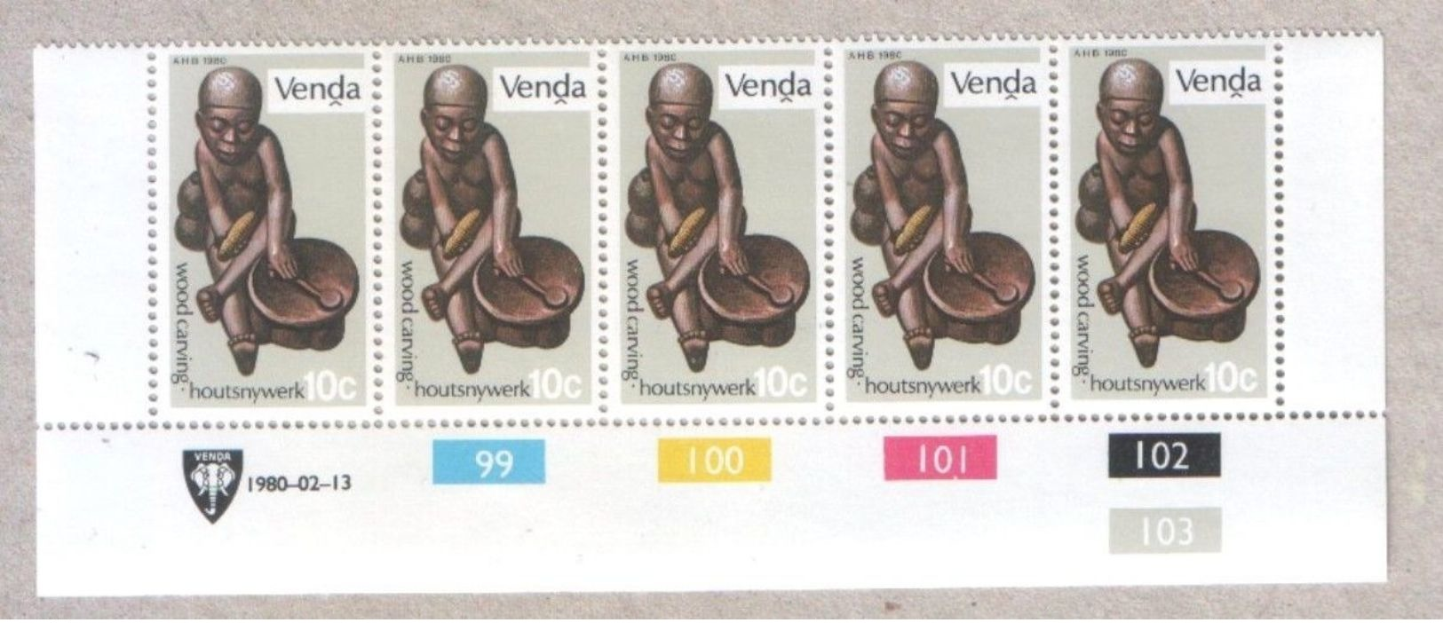 Venda 1980 Wood Carving Blocks Of Stamps MNH - Venda