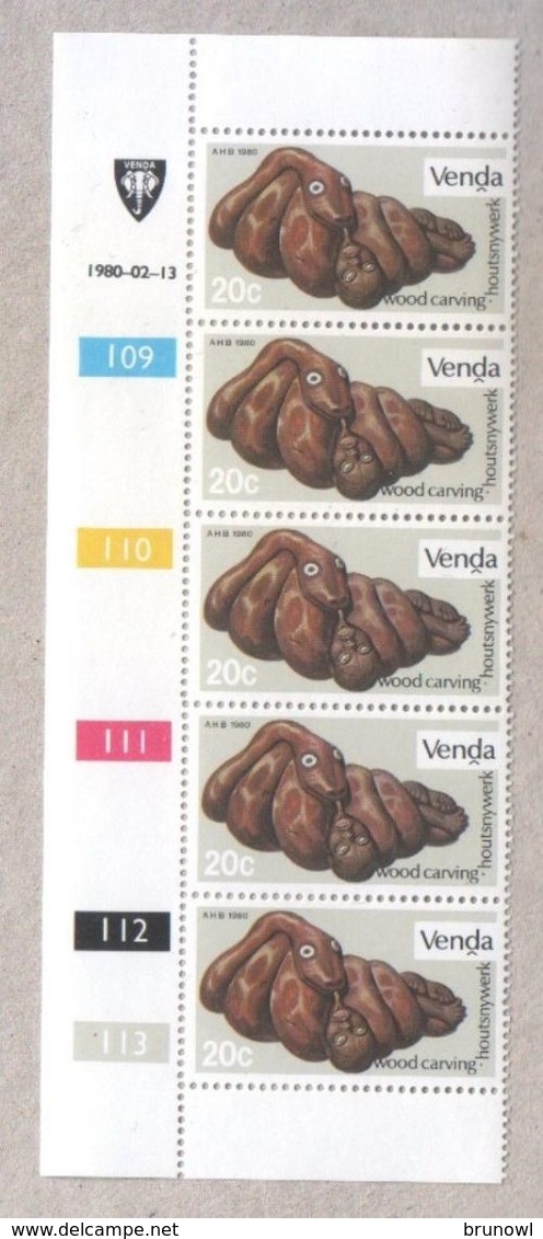 Venda 1980 Wood Carving Blocks Of Stamps MNH - Venda