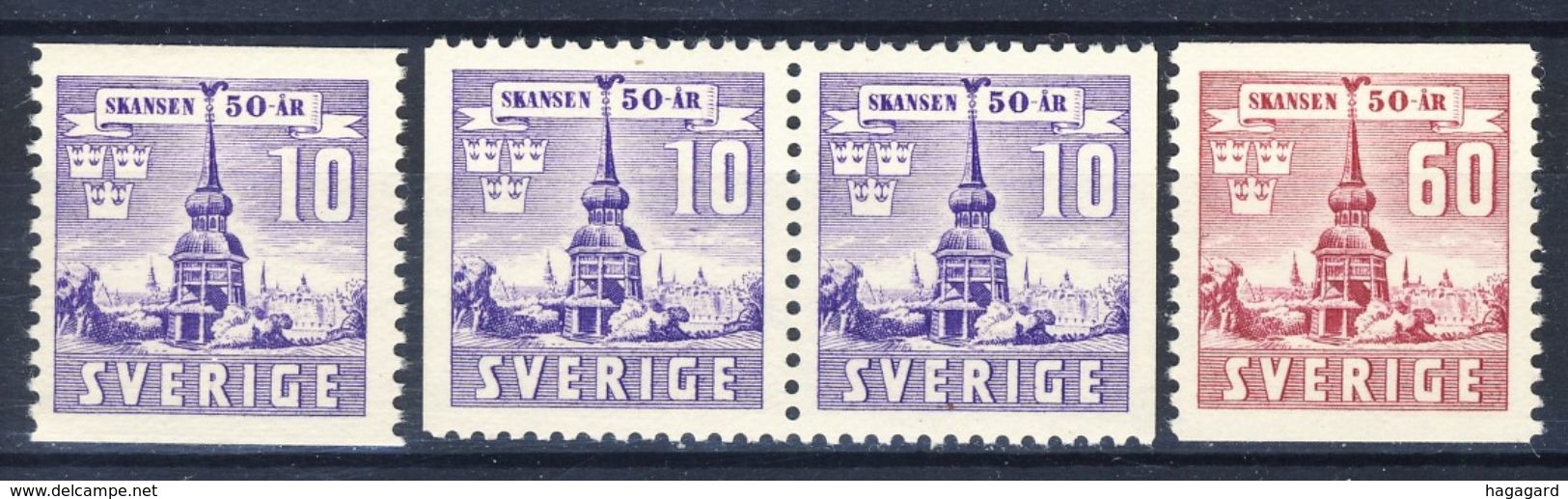 #Sweden 1941. Skansen. Michel 283-84 + PairD. MNH(**) - Neufs