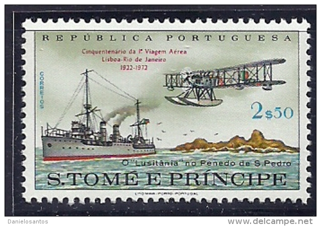 St Thomas And Principe São Tomé 1972 Lisbo Rio De Janeiro Flight Lusitania  Common Design CD60 MNH - Other & Unclassified