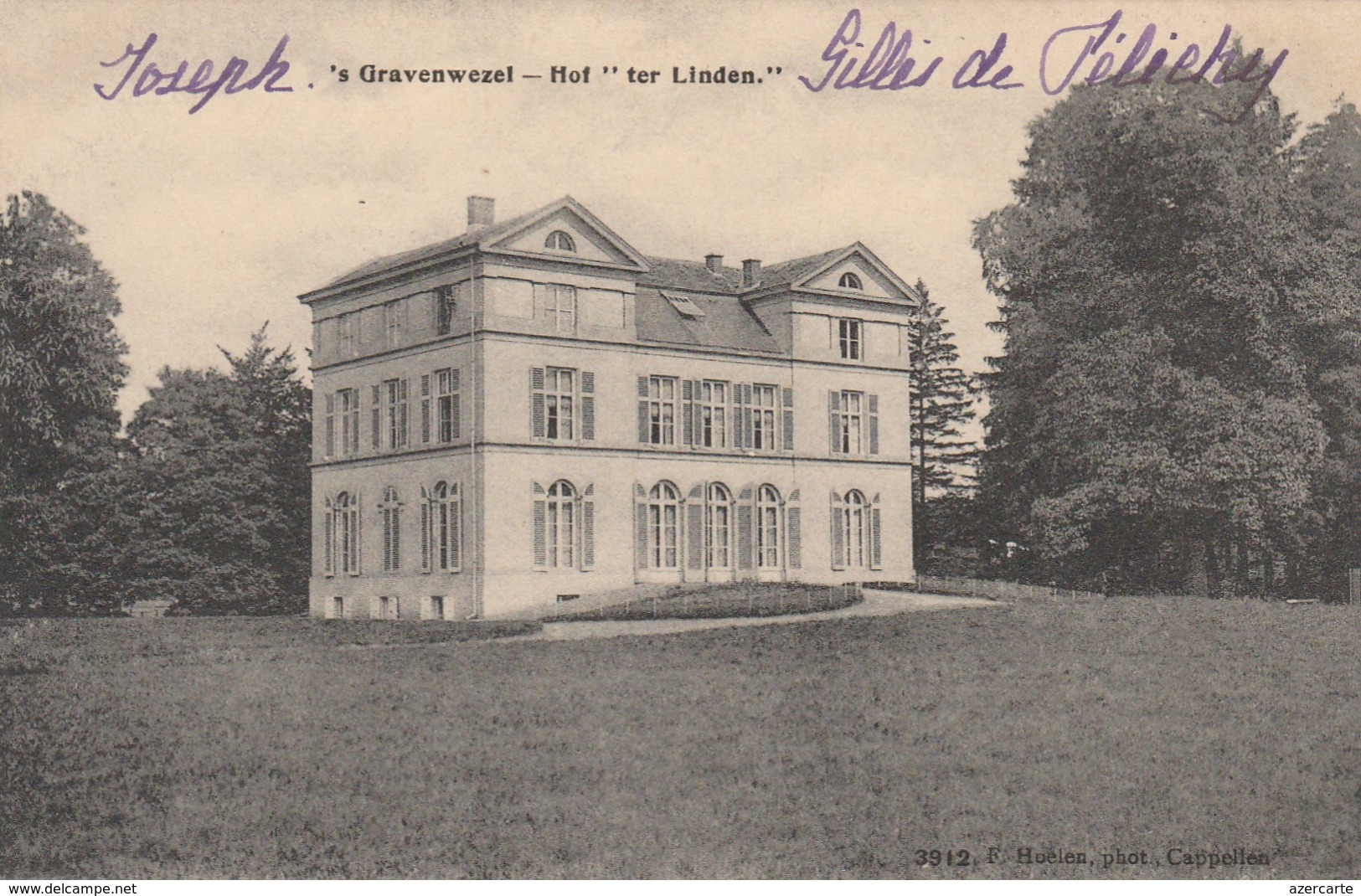 's Gravenwezel ,Hof  "Ter Linden " ,Kasteel , ( Photo ,Hoelen ,Cappellen ,n° 3912 ) - Schilde