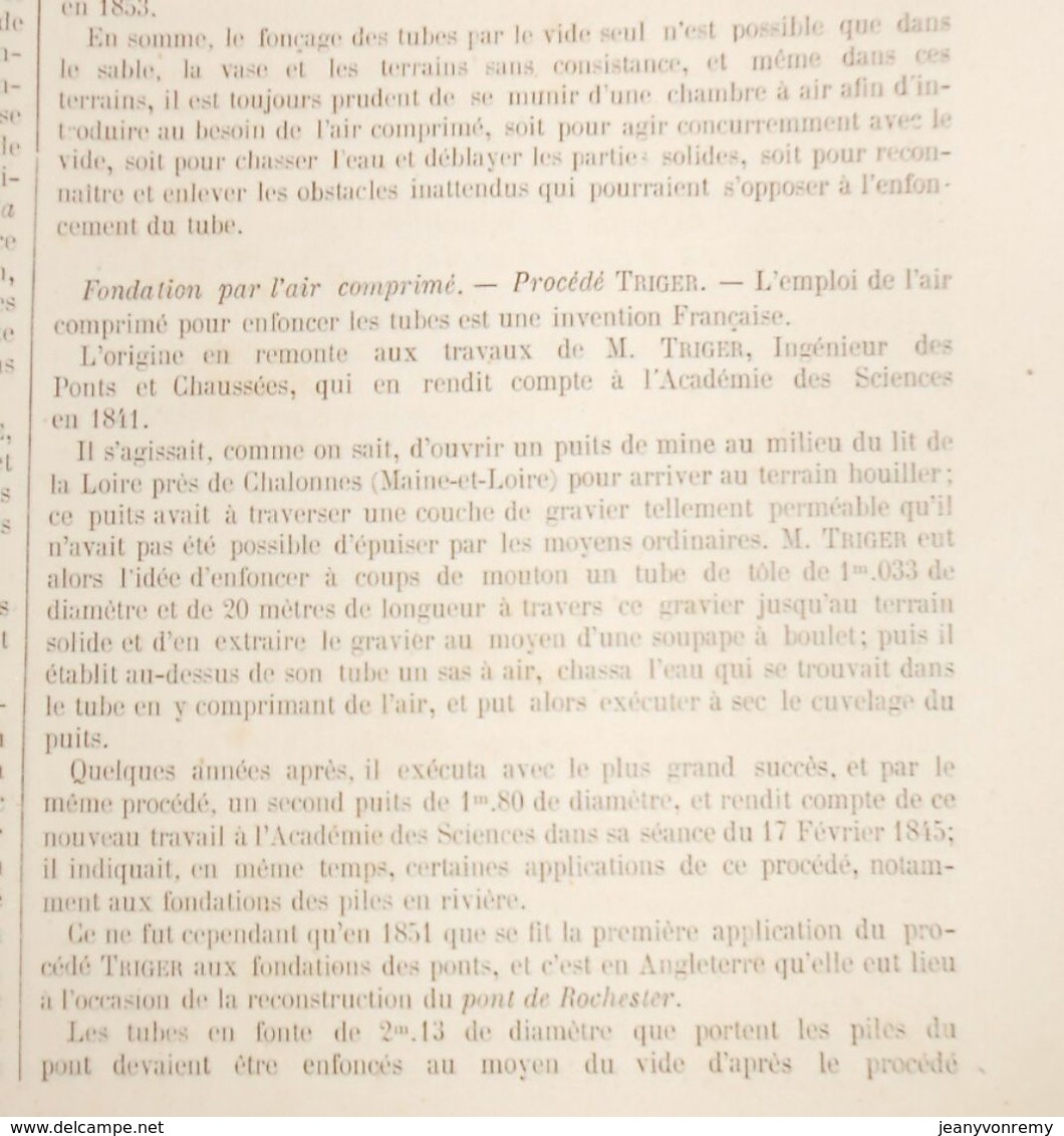 Plan De L'étude Générale De Fondation Dans Des Terrains Compressibles Et Affouillables. 1866 - Public Works