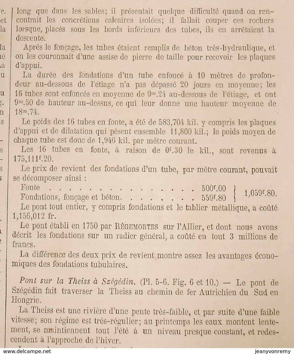 Plan de l'étude générale de fondation dans des terrains compressibles et affouillables. 1866