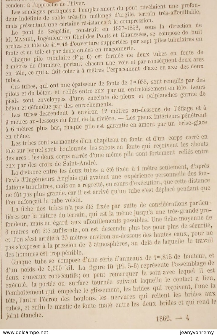 Plan de l'étude générale de fondation dans des terrains compressibles et affouillables. 1866