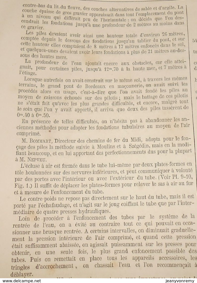 Plan de l'étude générale de fondation dans des terrains compressibles et affouillables. 1866