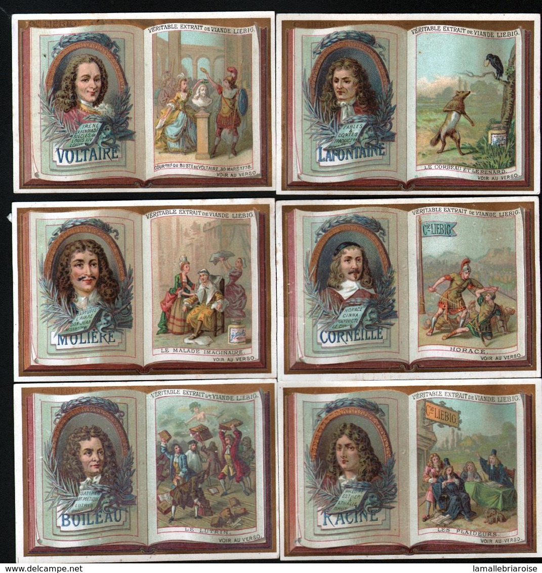 LIEBIG Serie De 6 Chromos, S 191, Auteurs Francais - Liebig