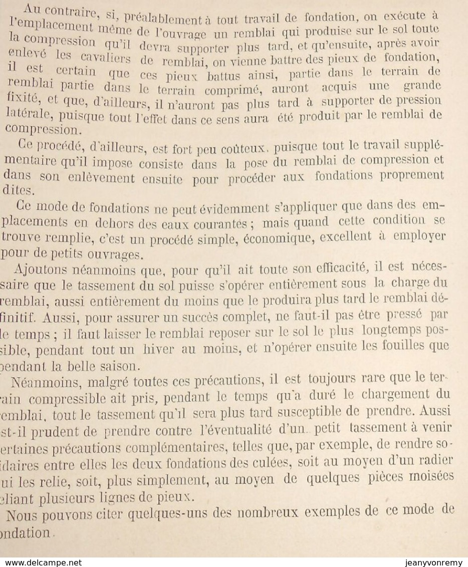 Plan De Fondations Dans Des Terrains Compressibles Et Affouillables. Viaduc Du Scorff. 1866 - Arbeitsbeschaffung