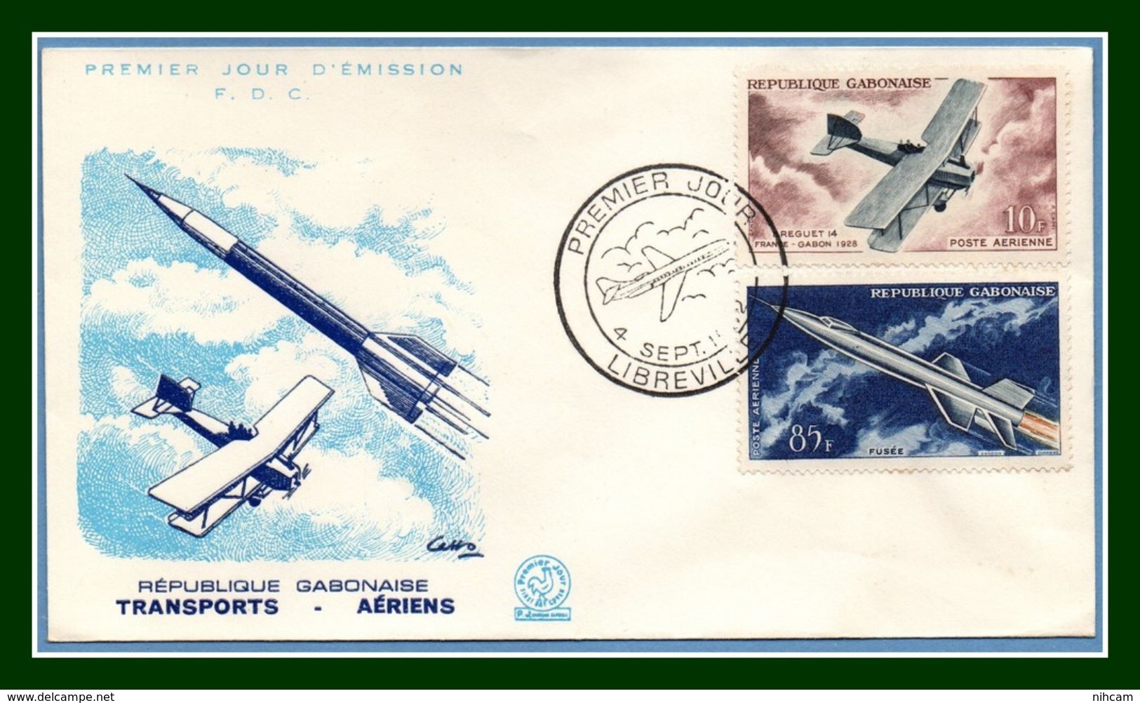 Republique Gabonaise FDC N° PA 7 Et 10 Avion Fusée 1962  Espace Space - Afrique