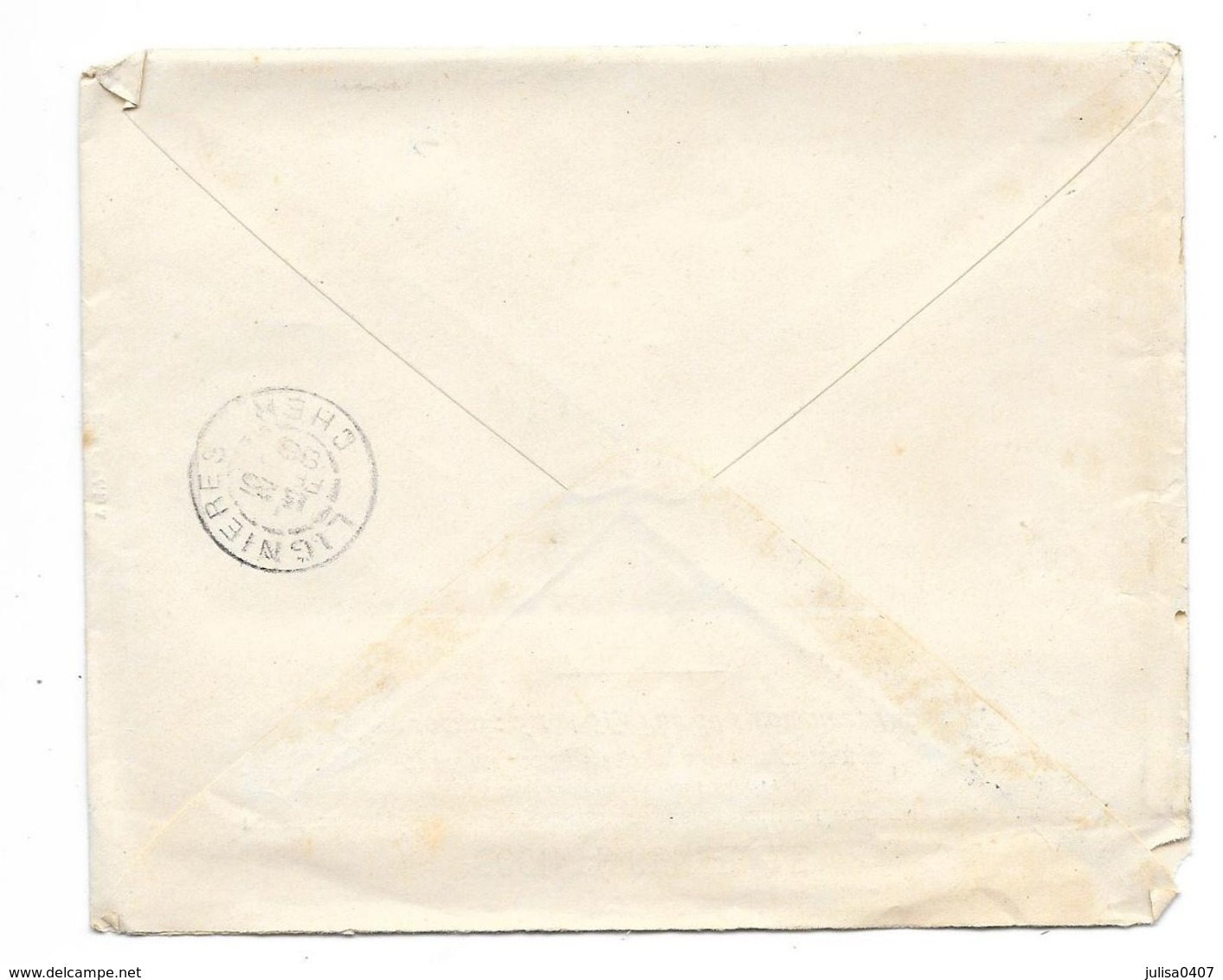 15c Bleu Type Sage Perforation SG Sur Enveloppe 1888 - Altri & Non Classificati