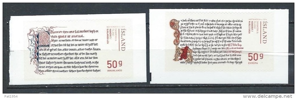 Islande 2014, Série N°1366/1367 Neuve  Manuscrits - Neufs