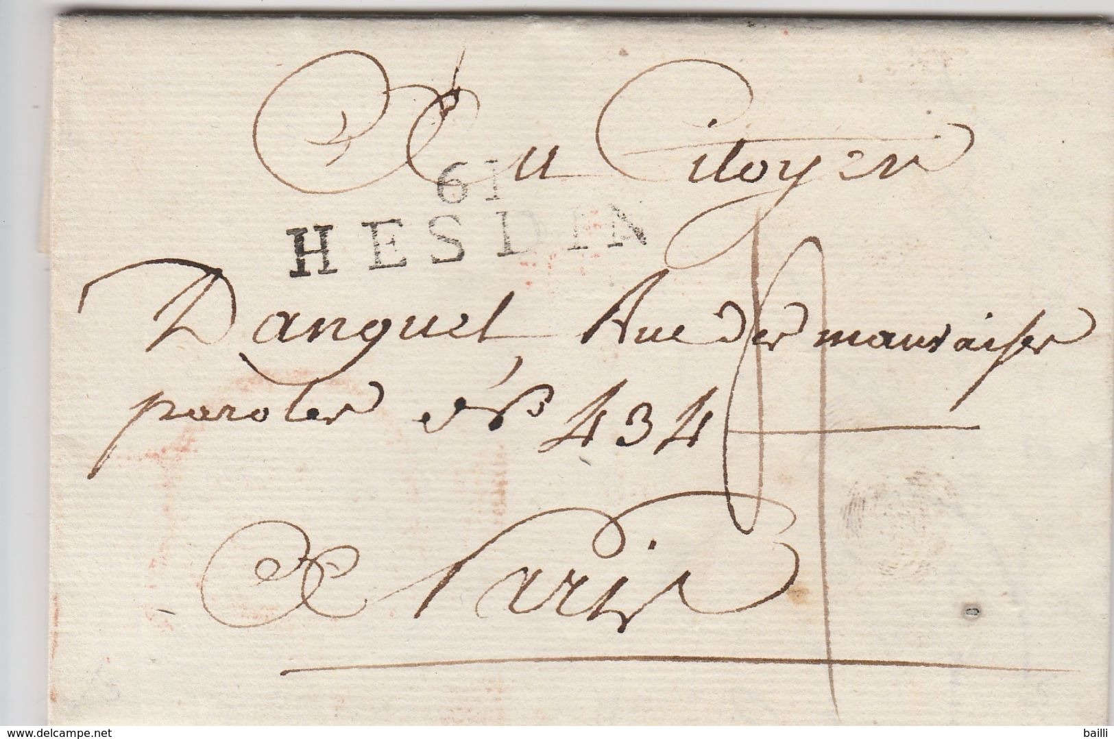 France Lettre De Hesdin 1803 - 1801-1848: Précurseurs XIX