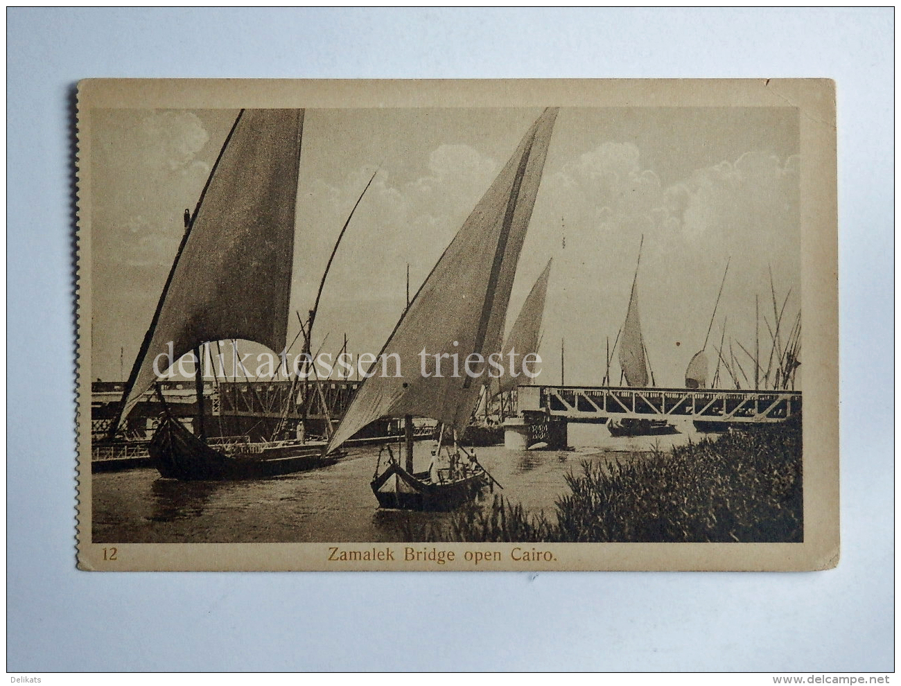 EGITTO EGYPT CAIRO Al-QÄhira Zamalek Bridge Fisherman Boat AK Old Postcard - Cairo