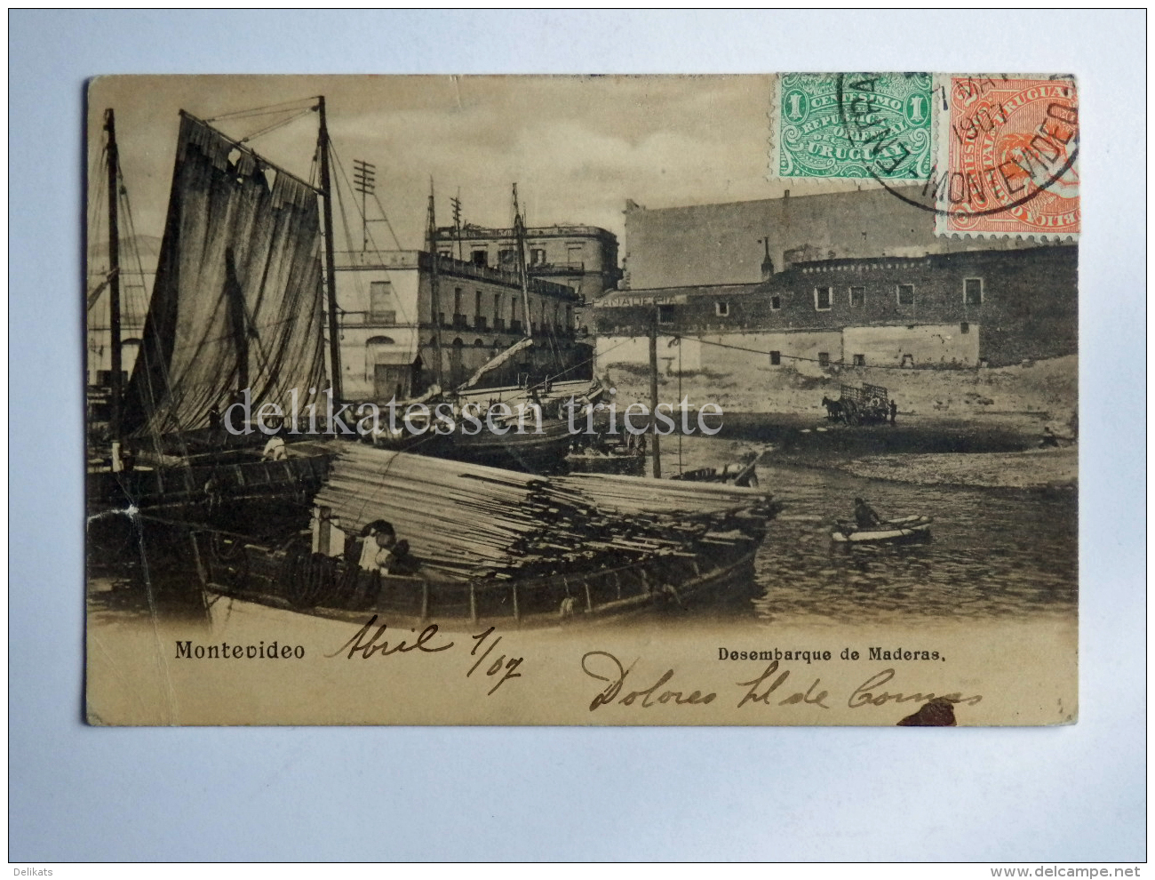 URUGUAY San Felipe Y Santiago De MONTEVIDEO Barque Boat AK CPA Old Postcard - Uruguay