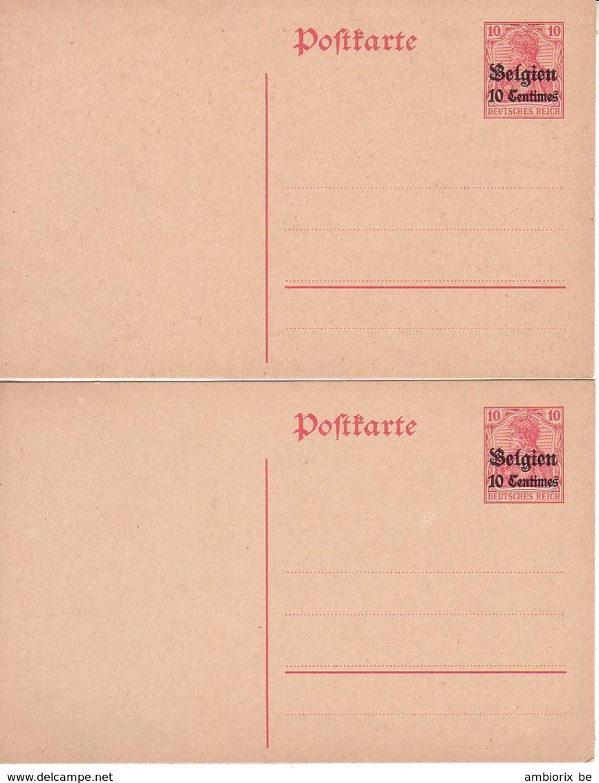 Entier Postal Occupation Allemande - N° 3 - Lot De 2 Cartes Neuves - German Occupation