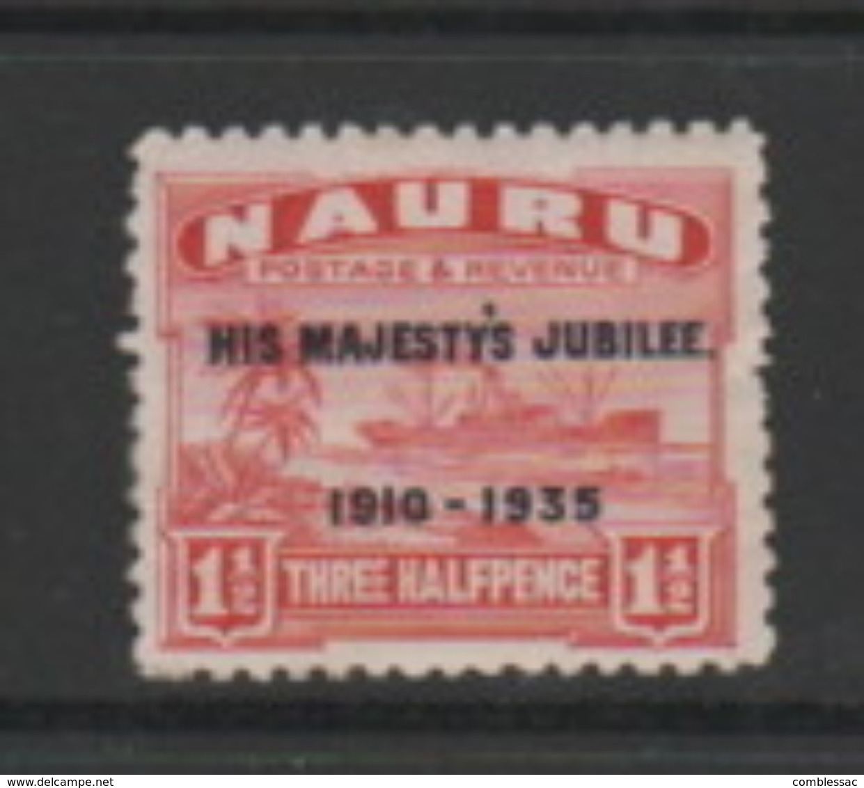 NAURU    1935    Silver  Jubilee    1 1/2d  Scarlet    MH - Nauru