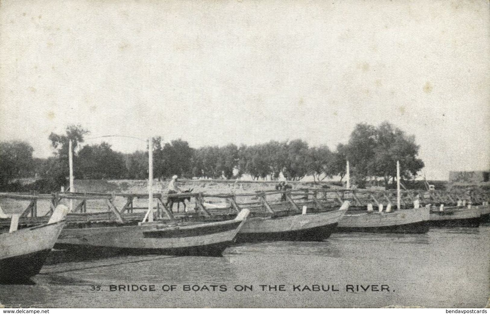 Afghanistan, KABUL, Pontoon Bridge Over Kabul River (1910s) Postcard - Afghanistan