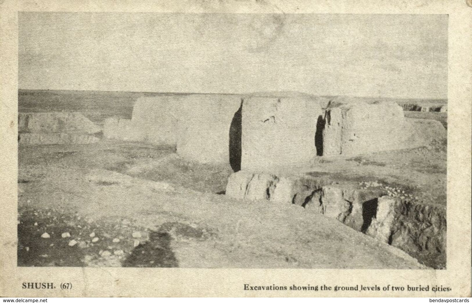 Iran Persia, SHUSH, Susa, Excavations Showing Ground Levels Of Cities (1910s) - Iran