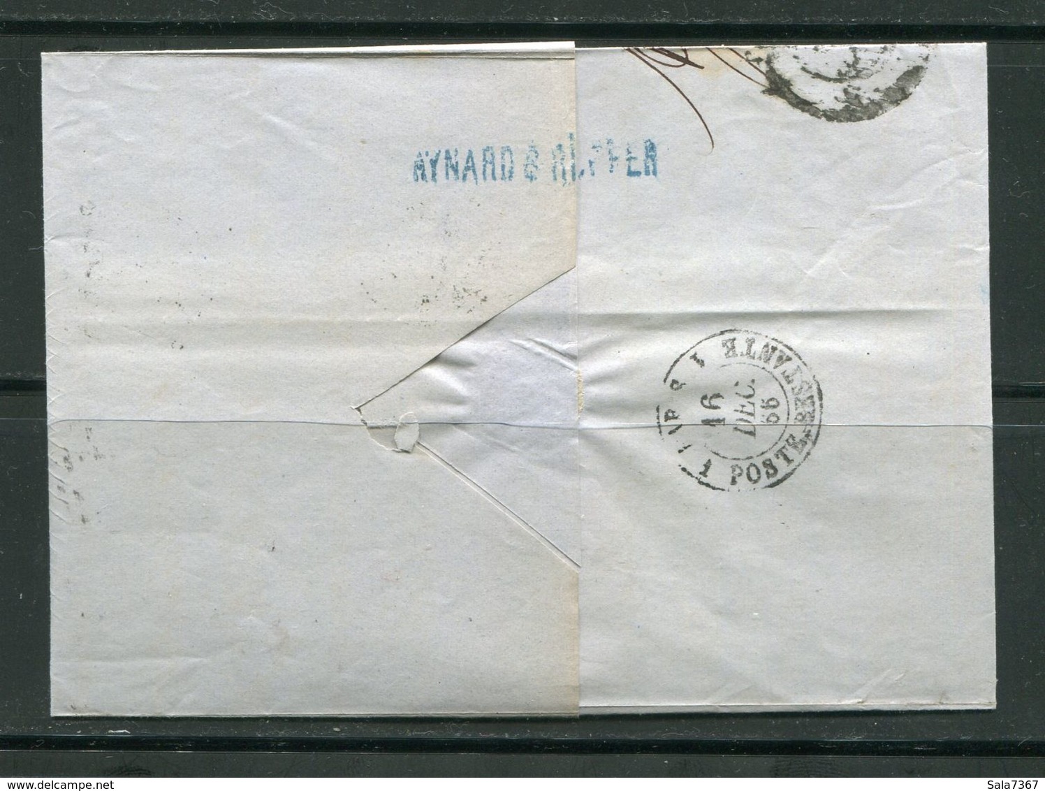 Lettre Du 15 Décembre 1866 De Gare De LYON 68- Ambulant L P- Timbre Y&T N°23 (De Rothschild Frères) - 1862 Napoléon III.