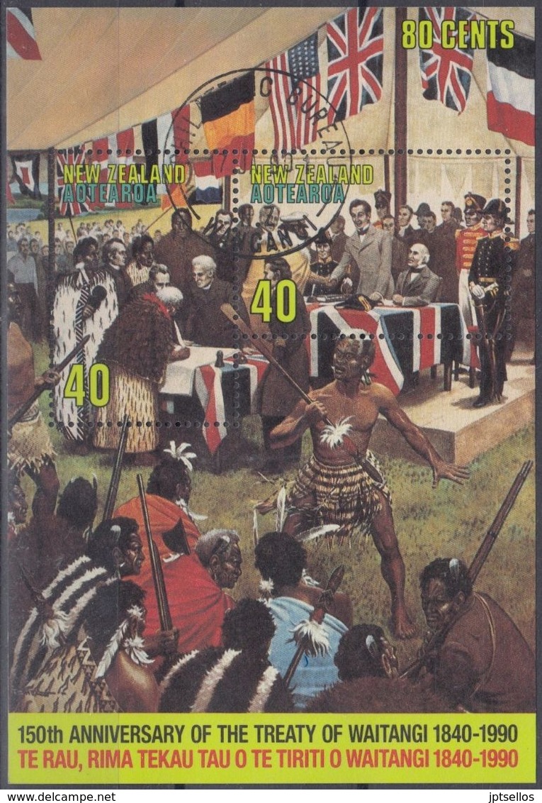 NUEVA ZELANDA 1990 Nº HB-72 USAD0 - Hojas Bloque