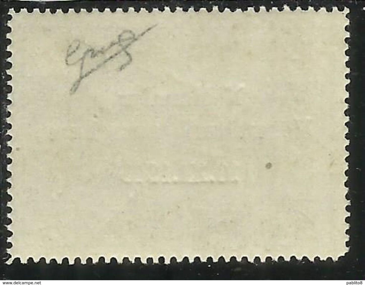 MONTENEGRO TEDESCA  CETTIGNE 1943 SERTO DELLA MONTAGNA SOPRASTAMPATO POSTA AEREA AIR MAIL 5 LIRE MNH FIRMATO SIGNED - Duitse Bez.: Montenegro