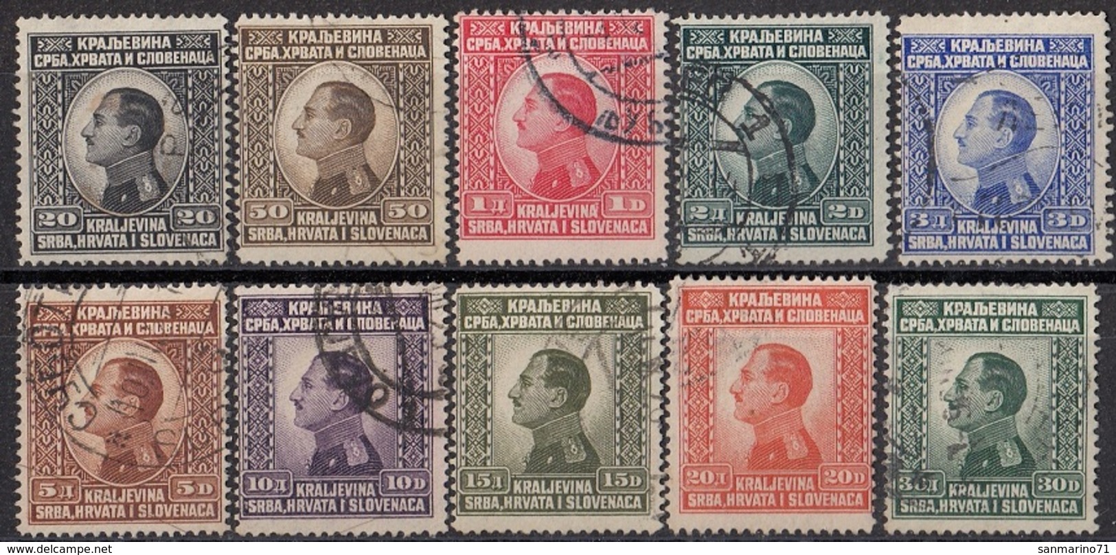 YUGOSLAVIA 176-185,used,falc Hinged - Autres & Non Classés