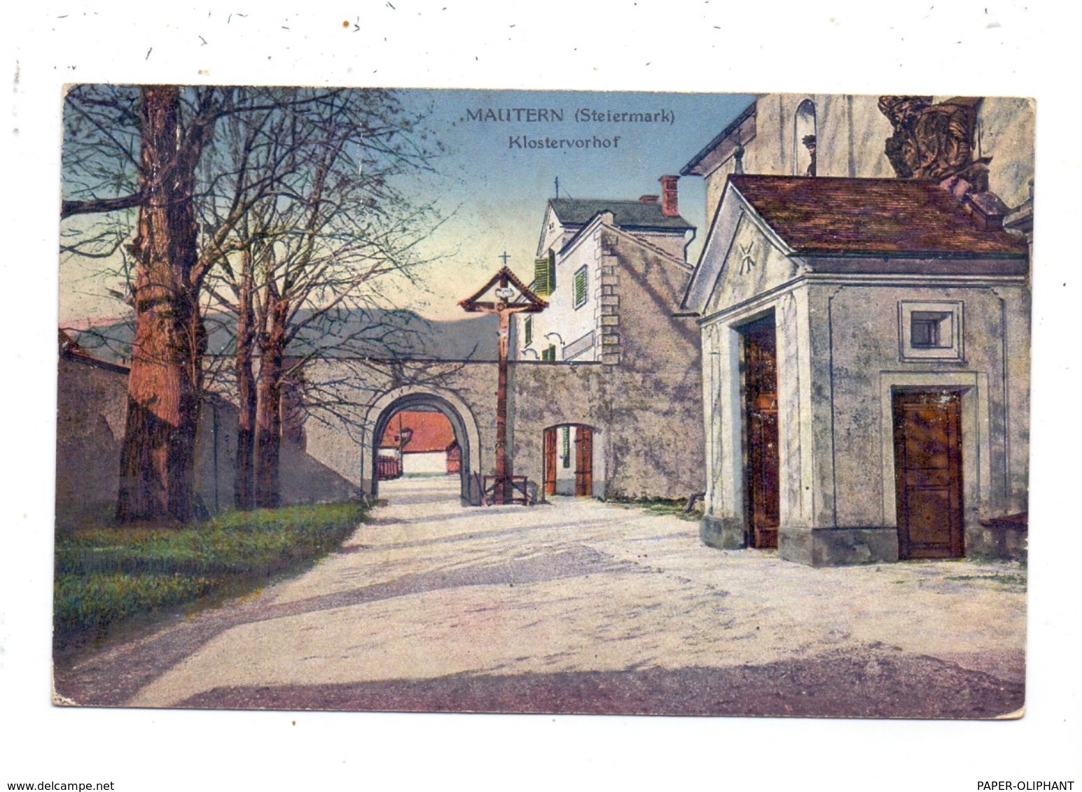 A 8774 MAUTERN, Klostervorhof, 1923, Bahnpost - Leoben