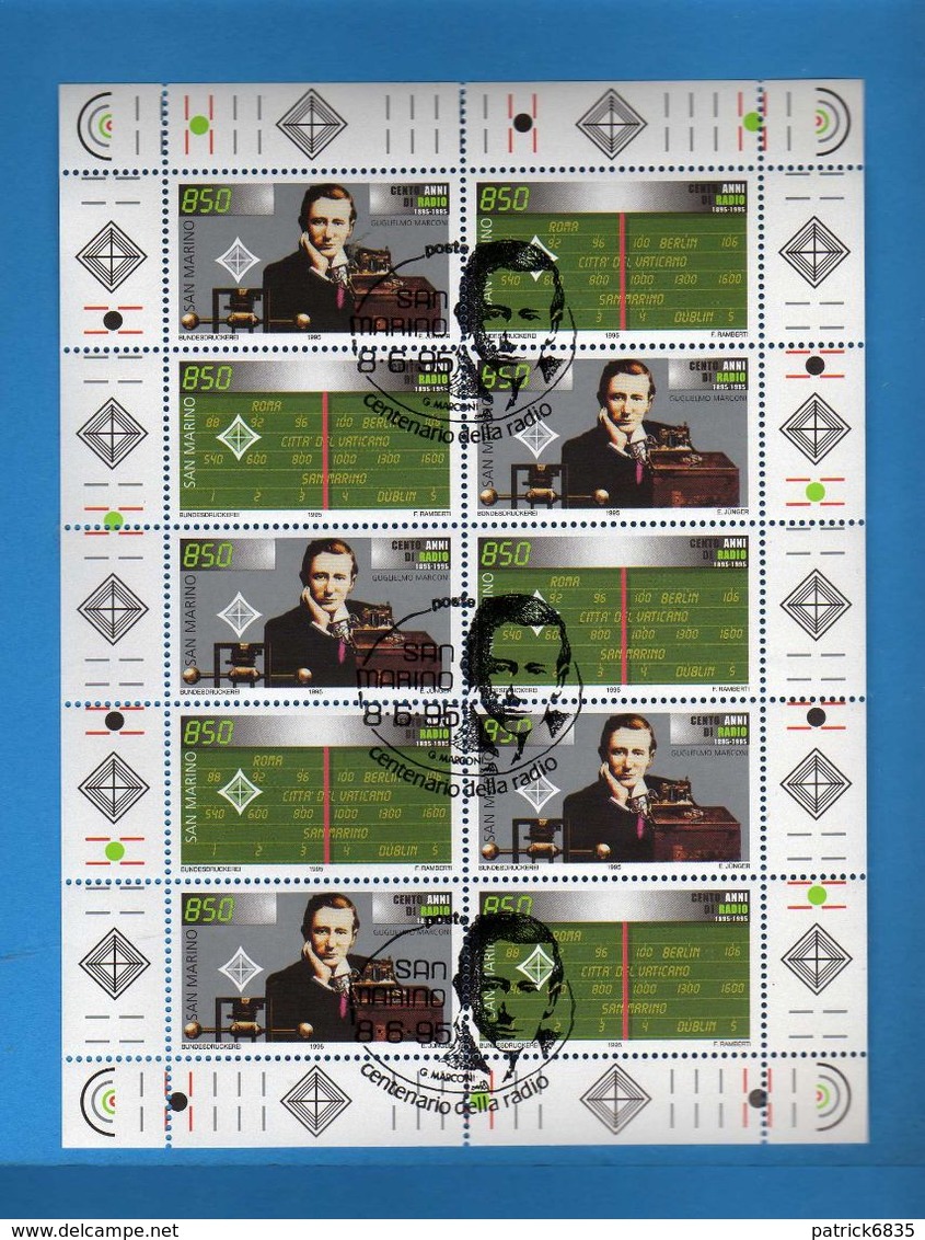 (Riz)  FDC 1995 - SAN MARINO, MARCONI MINIFOGLIO F.D.C.  Vedi Descrizione. - Blocks & Sheetlets