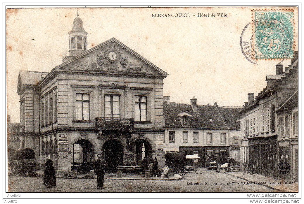 BLÉRANCOURT  Hotel De Ville  E Boisnier Collection Photo Maison Dupont Vins Et Tabac - Autres & Non Classés