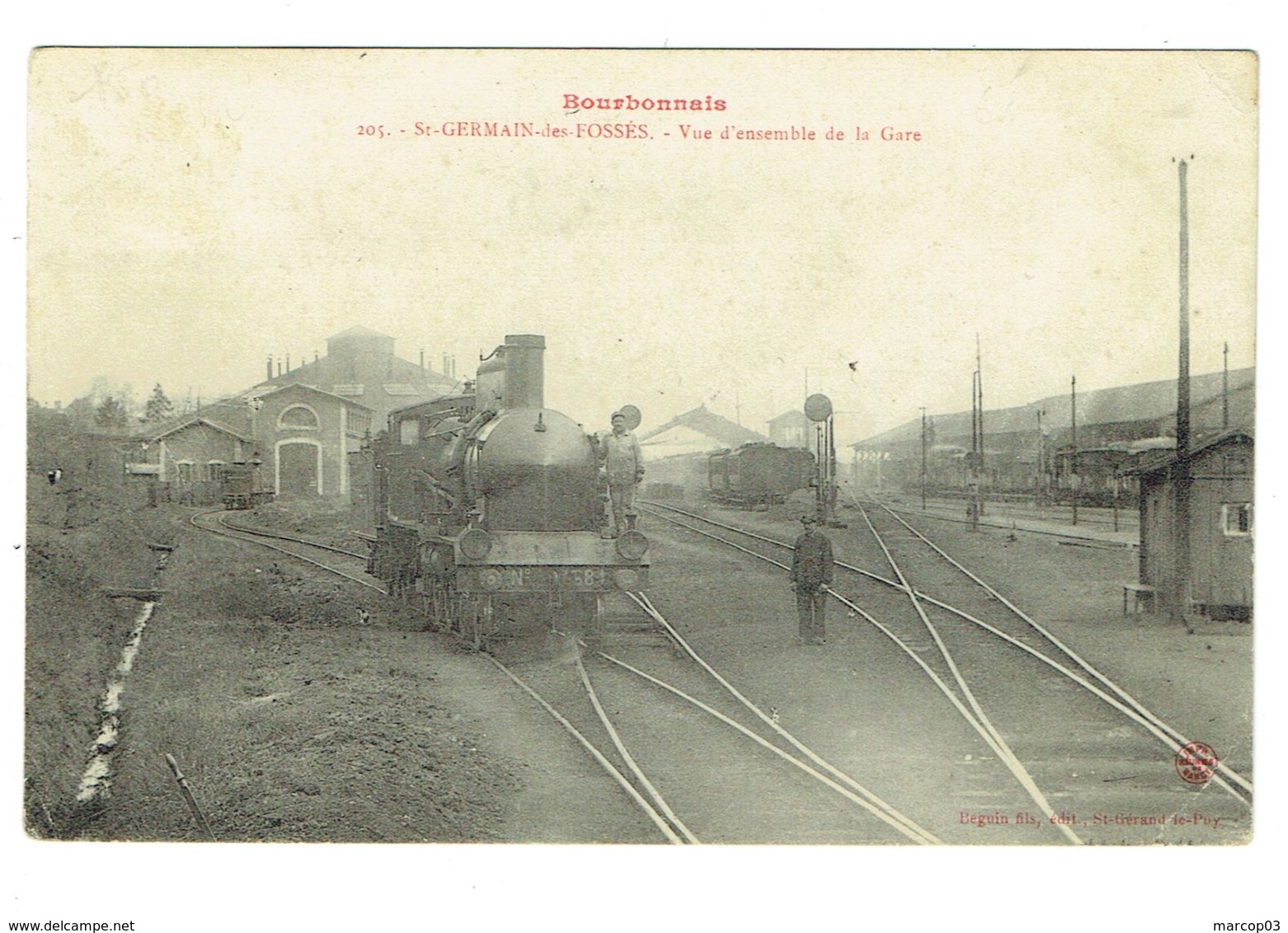 ALLIER 03 SAINT GERMAIN DES FOSSES Vue D'ensemble De La Gare Beau Plan De Locomotive - Autres & Non Classés