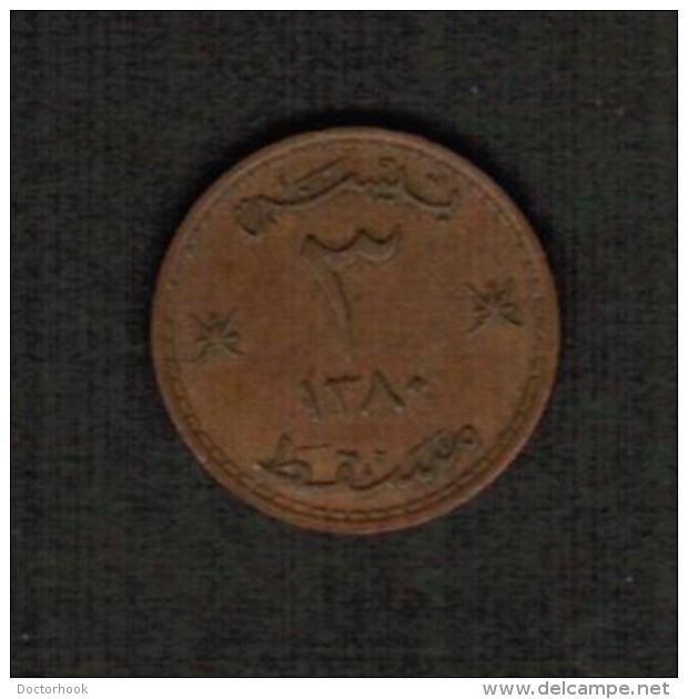 MUSCAT &amp; OMAN   3 BAISA 1961 (AH 1380)  (KM # 32) #5082 - Oman