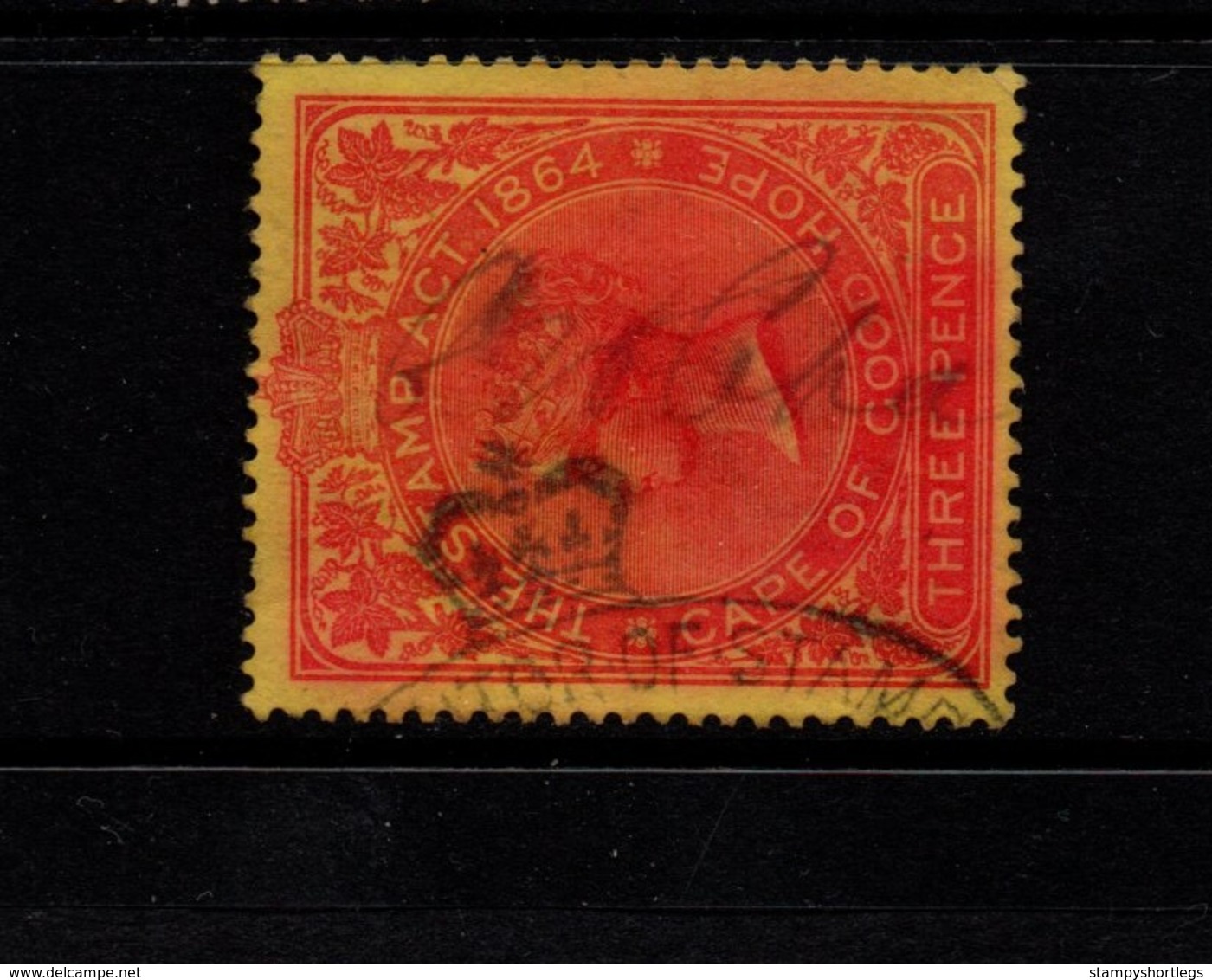 Cape Of Good Hope Stamp Act 1885 3d Red On Yellow Good Used Wmk Anchor - Cap De Bonne Espérance (1853-1904)