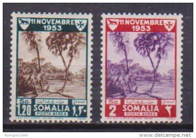 SOMALIA A.F.I.S AMMINISTRAZIONE FIDUCIARIA ITALIANA  1954 POSTA AEREA SASS. A23-A24 MLH VF - Somalia (1960-...)