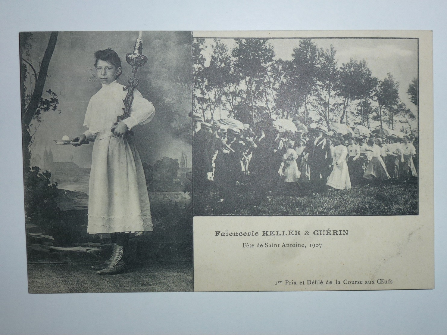 54 LUNÉVILLE Fête De Saint-Antoine 1907 - 1er Prix Et Défilé De La Course Aux Œufs - Faïencerie KELLER & GUÉRIN DEN506 - Luneville