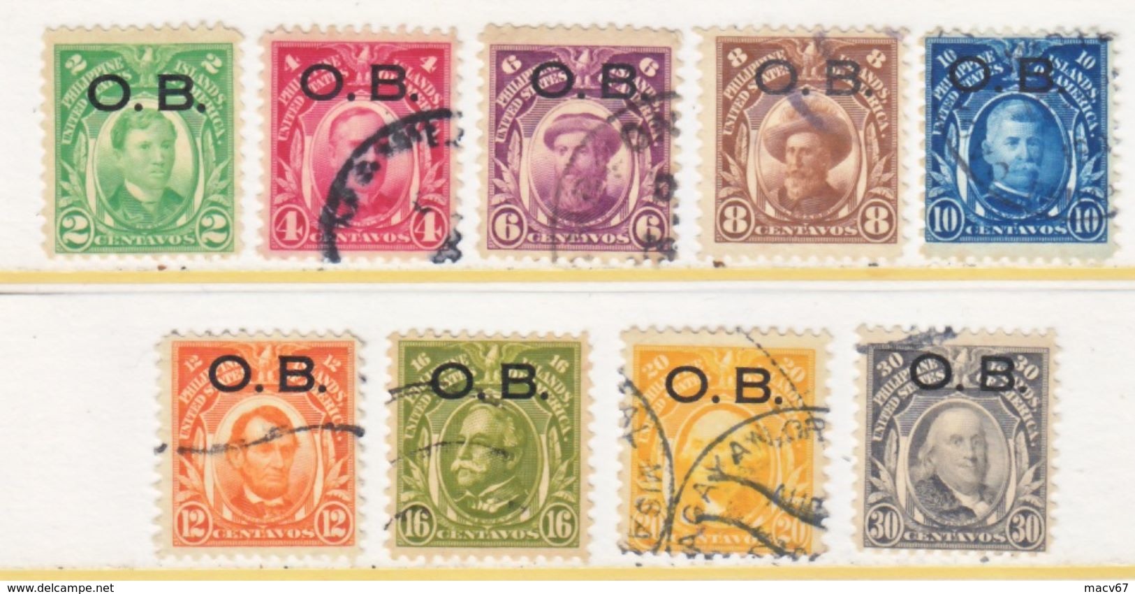 U.S. PHILIPPINES   O 5-14 On 1917-26  Issue (o)  Perf. 11  No Wmk.  1931  Issue Short O13 - Philippines