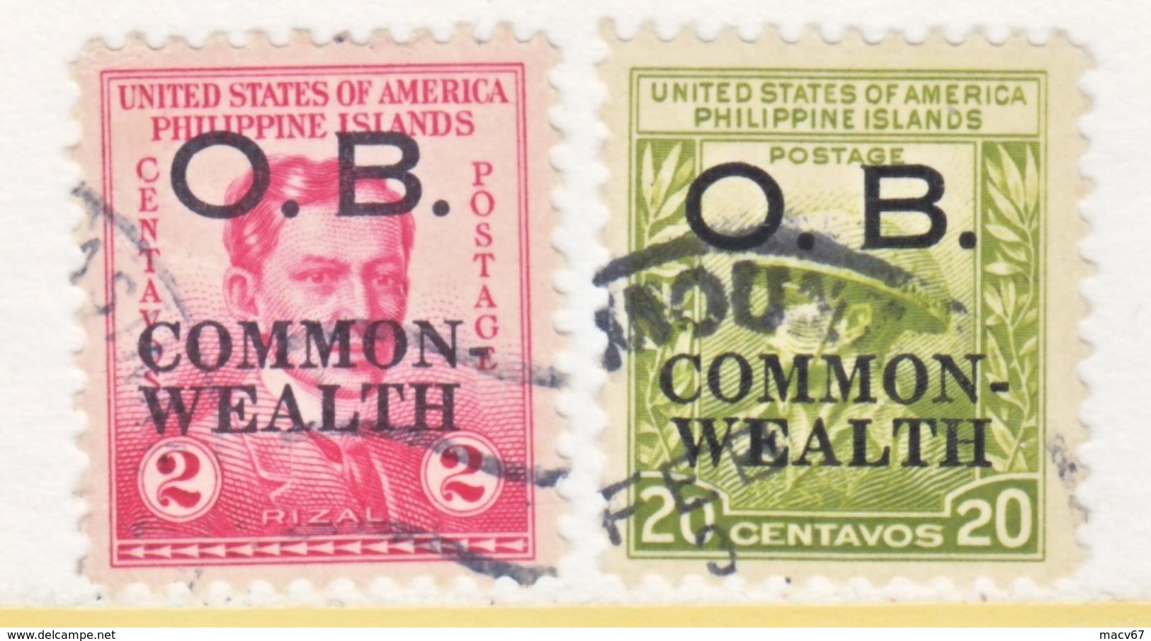 U.S. PHILIPPINES   O 25-6 (o)   1937-8  Issue - Philippines