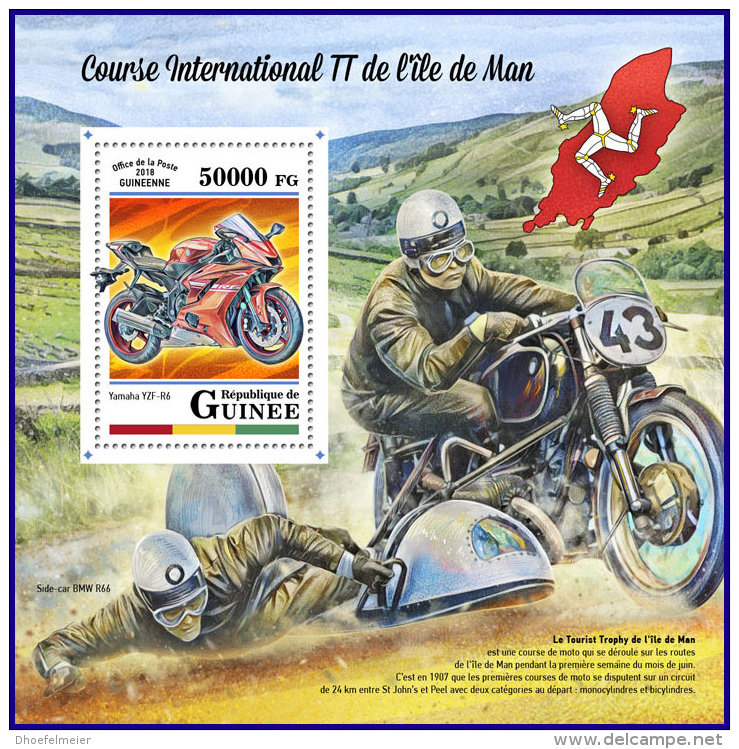 GUINEA REP. 2018 MNH** Isle Of Man TT Race Motorcycle Motorräder Motos S/S - IMPERFORATED - DH1809 - Motorbikes