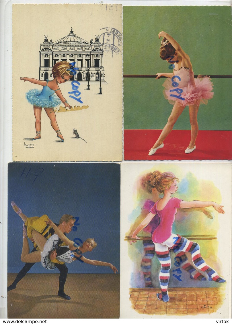 BALLET  :  4  Cards  15 X 10.5  Cm - Autres & Non Classés