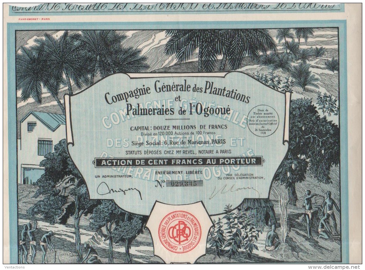 GABON-PLANTATIONS &amp; PALMERAIES DE L'OGOOUE. SUPER DECO. - Other & Unclassified